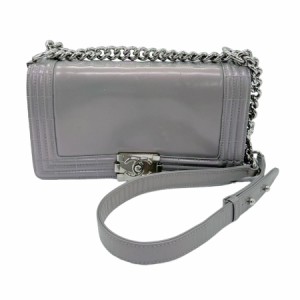 CHANEL シャネル ボーイシャネル ショルダーバッグ チェーンショルダーバッグ パープルグレー/シルバー 14055 レディース【中古】 z0741