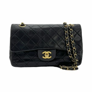 CHANEL シャネル ダブルフラップ マトラッセ ショルダーバッグ ブラック/ゴールド 14054 レディース【中古】 z0757