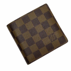 LOUIS VUITTON ルイ ヴィトン ポルトフォイユ マルコ ダミエ 二つ折り財布 ブラウン 14057 メンズ【中古】 w0522j