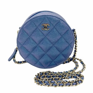 CHANEL シャネル ショルダーバッグ ポシェット メタリックブルー 14067 レディース【中古】 z0920