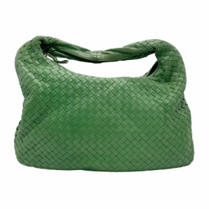 BOTTEGAVENETA ボッテガヴェネタ イントレチャート ハンドバッグ グリーン 14065 レディース【中古】 z0977