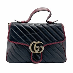 GUCCI グッチ 498110 ショルダーバッグ ハンドバッグ ブラック×レッド 14054 レディース【中古】 z0991