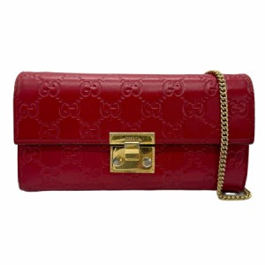 GUCCI グッチ 453506 長財布 チェーンウォレット レッド 14060 ユニセックス【中古】 z0874