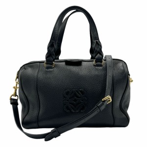 LOEWE ロエベ アナグラム ショルダーバッグ ハンドバッグ ブラック 14054 レディース【中古】 z0961