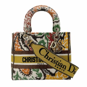 Christian Dior クリスチャンディオール レディ ディーライト エンブロイダリー ハンドバッグ ショルダーバッグ ブラウン系 14057 レディ