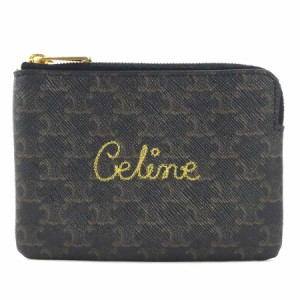 CELINE セリーヌ マカダム コインケース ブラウン 14057 レディース【中古】 55674g