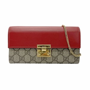 GUCCI グッチ 453506 長財布 レッド×ブラウン 14057 レディース【中古】 z0857