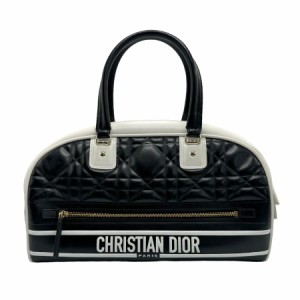 Christian Dior クリスチャンディオール ヴァイブ ミディアム ボウリングバッグ ショルダーバッグ ハンドバッグ ブラック×ホワイト 1405