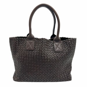 BOTTEGAVENETA ボッテガヴェネタ イントレチャート ハンドバッグ ダークブラウン 14057 ユニセックス【中古】 z1059