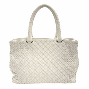 BOTTEGAVENETA ボッテガヴェネタ イントレチャート ハンドバッグ オフホワイト 14056 ユニセックス【中古】 z1120