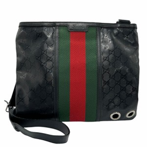 GUCCI グッチ GGインプリメ ウェビングライン 269379 斜め掛けショルダーバッグ ブラック 14054 メンズ【中古】 z1192