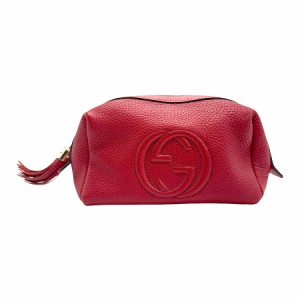 GUCCI グッチ インターロッキングG 308636 ポーチ レッド 14060 レディース【中古】 z1231