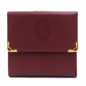 CARTIER カルティエ マストライン 二つ折り財布 ボルドー 14070 ユニセックス【中古】 h30334f