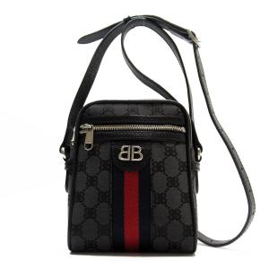 BALENCIAGA バレンシアガ マフラー ONE エラ 黒xグレー 【古着】【中古】 