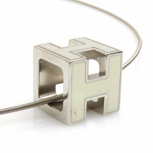 HERMES エルメス Hキューブ カージュドアッシュ ネックレス シルバー/オフホワイト 14069 レディース【中古】 e59487j