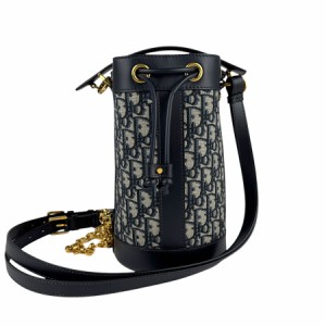 Christian Dior クリスチャンディオール オブリーク リュック ハンドバッグ ネイビー 14066 レディース【中古】 z3691