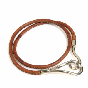 HERMES エルメス ジャンボ ブレスレット チョーカー ネックレス ブラウン/シルバー 14057 レディース【中古】 e60187a