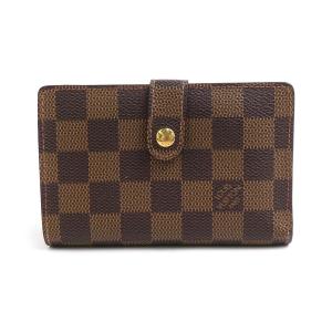 LOUIS VUITTON ルイ ヴィトン ポルトフォイユ ヴィエノワ ダミエ N61674 二つ折り財布 ブラウン 14057 レディース【中古】 w1089g