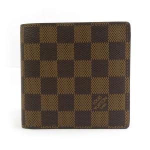 LOUIS VUITTON ルイ ヴィトン ポルトフォイユ マルコ ダミエ N61675 二つ折り財布 ブラウン 14057 メンズ【中古】 e60502a