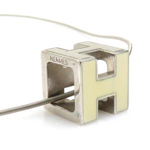 HERMES エルメス Hキューブ カージュドアッシュ ネックレス シルバー/オフホワイト 14069 レディース【中古】 e60587g