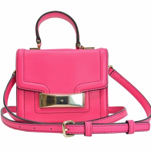 ケイトスペード Kate Spade 2WAY ミニハンドバッグ ショルダーバッグ ピンクxゴールドカラー レザーx金属素材    【中古】 - k9471c