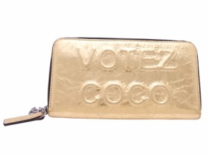 【おすすめ】【中古】シャネル ラウンドファスナー長財布  VOTEZ COCO レディース ゴールド 送料無料 e52773a