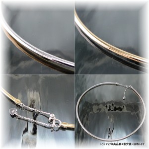 ミラーオメガ ネックレス 18金 18k k18WY メンズ レディース プレゼント 幅2.5mm 44cm 11.7g スライド