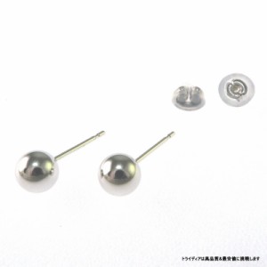 ホワイト ゴールド 丸玉 ピアス ペア 5mm メンズ レディース K14 WG 刻印 スタッドピアス ボールピアス キャッチ付 送料無料