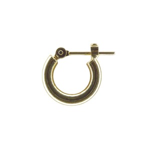 18金 18k フープピアス 小さめ 国産 幅2mm 外径15mm イエローゴールド 片耳 1個 レディース メンズ リング パイプ ピアス