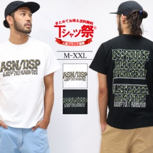 Tシャツ メンズ ブランド ASNADISPEC 半袖 ティーシャツ ロゴ モノグラム バックプリント トップス カットソー 大きいサイズ 2L 3L XL XX