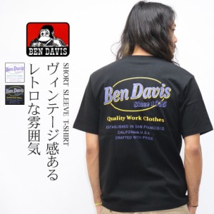 Tシャツ メンズ ブランド BEN DAVIS 半袖 ティーシャツ プリントTシャツ ティーシャツ プリント バックプリント クルーネック 丸首 ベン