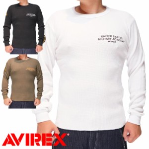 AVIREX アヴィレックス アビレックス 長袖 Tシャツ ワッフル素材 プリント ロンT メンズ サーマル 783-3230060 送料無料