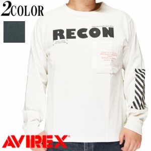 AVIREX アヴィレックス アビレックス 長袖 Tシャツ プリントTシャツ ロンT メンズ フェイドウォッシュ リーコン 6113414 送料無料