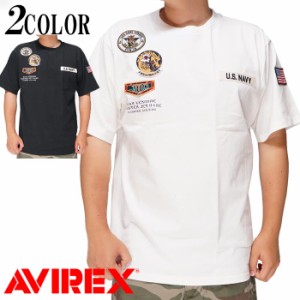 AVIREX アビレックス アヴィレックス Tシャツ ミリタリー ショートスリーブ CVN-70 パッチド Tシャツ 6123344 送料無料