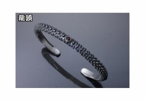 龍頭[りゅうず] 霰バングル ガーネット/B-35/和柄シルバーアクセサリー/送料無料