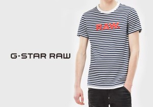 G-STAR RAW[ジースターロウ]プリントボーダーTシャツ /半袖/D04588-8823-8340/送料無料