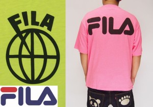 4950円を20%OFFセール FILA[フィラ]ヘリテージ でか文字 クルーネック 半袖 Ｔシャツ/FM9486