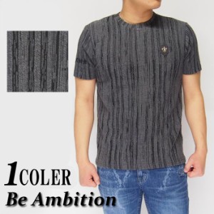 7700円を15%OFFセール Be Ambition[ビーアンビション] ユリ ワッペン＆ロゴ刺繍 半袖Tシャツ/メンズ/T29105/送料無料