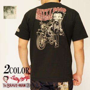 THE BRAVEMAN[ブレイブマン]×ベティブープ ベティー バイク アメリカン 刺繍 Tシャツ メンズ BBB-2007 送料無料