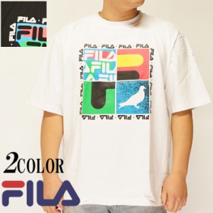 6600円を10%OFFセール FILA[フィラ]ヘリテージ 半袖 Ｔシャツ 4分割ボックスプリント ネームロゴフレーム コラボ FM9885/送料無料