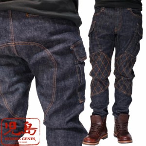 児島ジーンズ KOJIMA GENES 13oz ダブルニー カーゴ スリム ストレッチパンツ ジーンズ デニム 日本製 メンズ ワンウォッシュ RNB-117 送