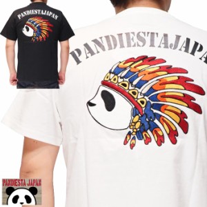 パンディエスタ PANDIESTA Tシャツ 半袖 パンダ インクパンディアン インディアン メンズ 和柄 523703【パンディエスタから新作Tシャツが