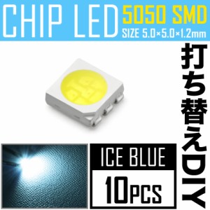 LEDチップ SMD 5050 アイスブルー 水色 10個 打ち替え 打ち換え DIY 自作 エアコンパネル メーターパネル スイッチ