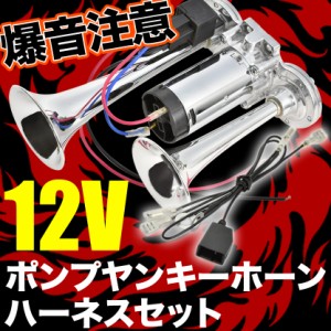 ポンプ ヤンキーホーン エアー式 コンプレッサー内蔵 KGJ10 ＩＱ ハーネス カプラー付き