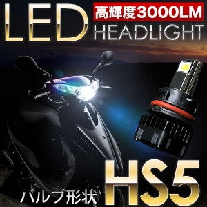 スズキ レッツ4バスケット JBH-CA43A スクーター用LEDヘッドライト 1個 30W 3000ルーメン HS5 9-18V