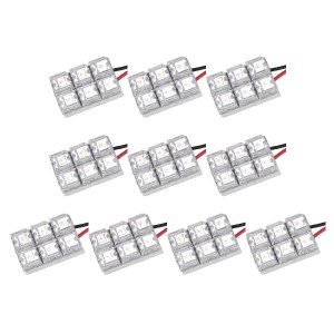 10個セット●● 12V FLUX6連 2×3 LED 基板 端子形状T10 ルームランプ ホワイト