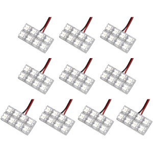 10個セット●● 12V FLUX8連 2×4 LED 基板 端子形状T10×28mm ルームランプ ホワイト