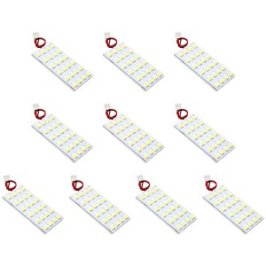 10個セット●● 24V SMD24連 4×6 LED 基板 端子形状T10×31mm 3チップ総発光数72発 ルームランプ ホワイト 大型車用