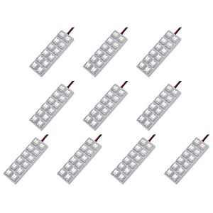 10個セット●● 12V FLUX12連 2×6 LED 基板 端子形状T10×28mm ルームランプ ホワイト