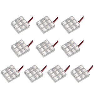 10個セット●● 12V FLUX9連 3×3 LED 基板 端子形状T10 ルームランプ ホワイト